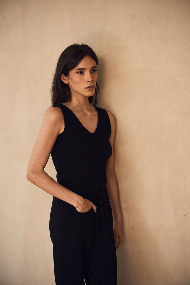 ﻿Camille Amsterdam Black Knitted Top Precio de fábrica