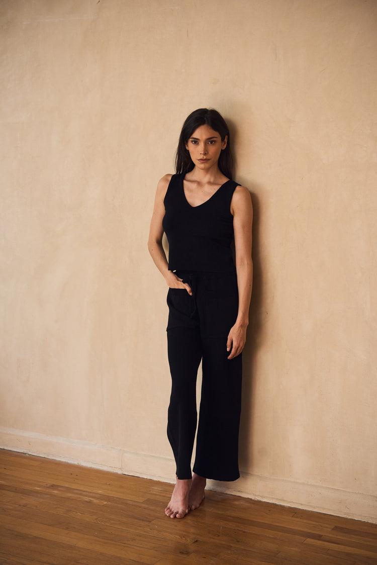 ﻿Camille Amsterdam Black Knitted Top Precio de fábrica
