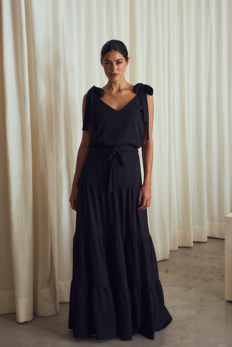 Camille Santorini Black Dress