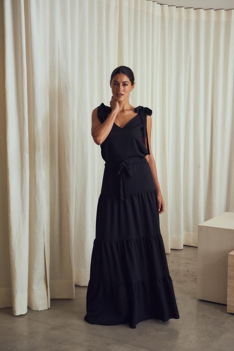 Camille Santorini Black Dress Envío internacional gratuito