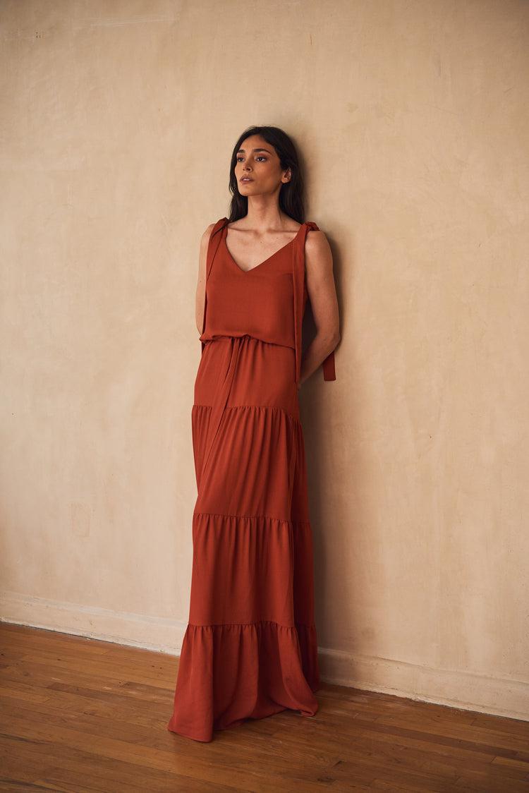 Camille Santorini Terracota Dress Limitado a 3 días