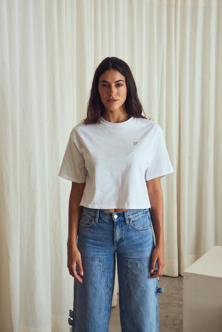 Camille L.A. White Heart Tee Rebajas baratas