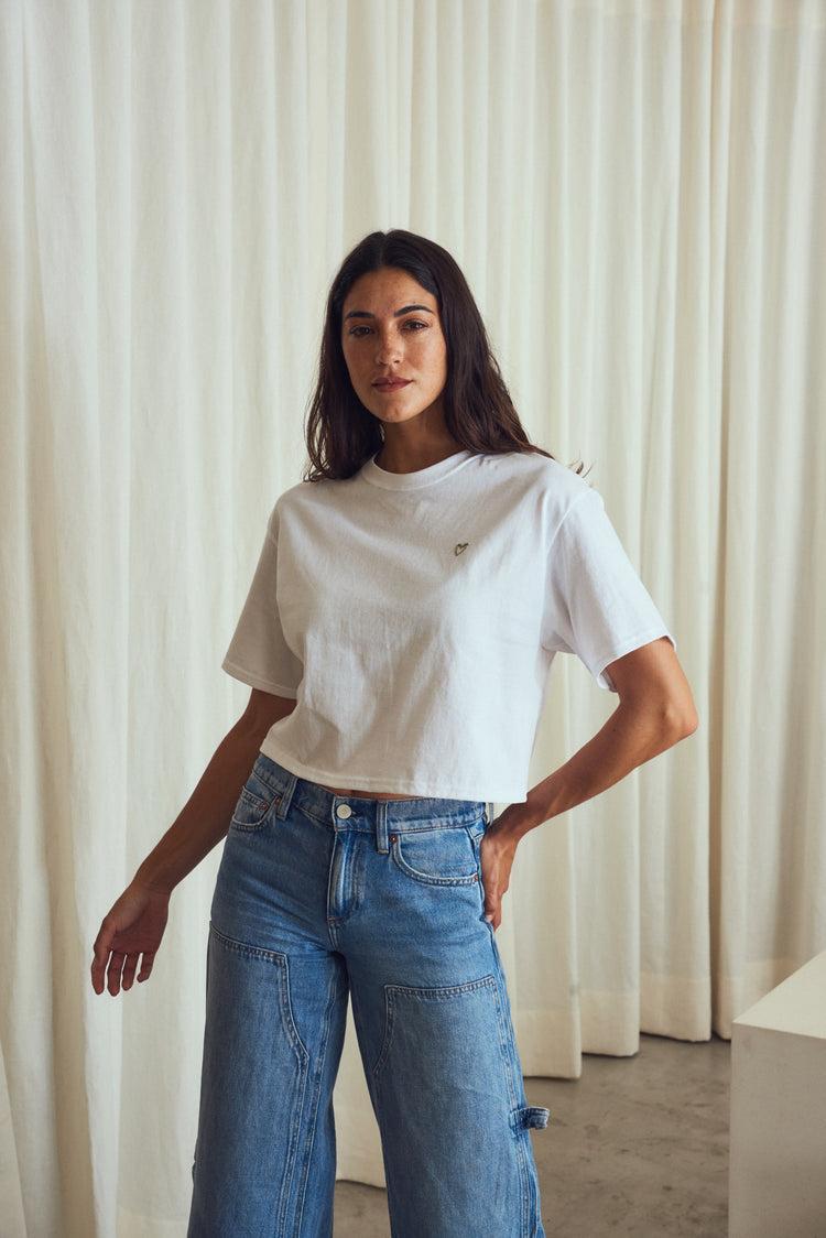 Camille L.A. White Heart Tee Rebajas baratas