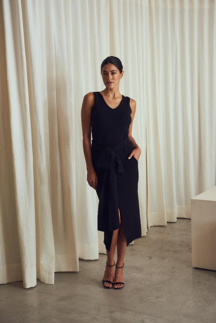 Camille Barcelona Black Knitted Skirt Rebajas online