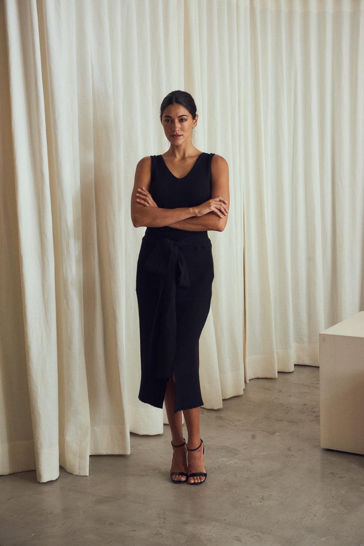 Camille Barcelona Black Knitted Skirt Rebajas online