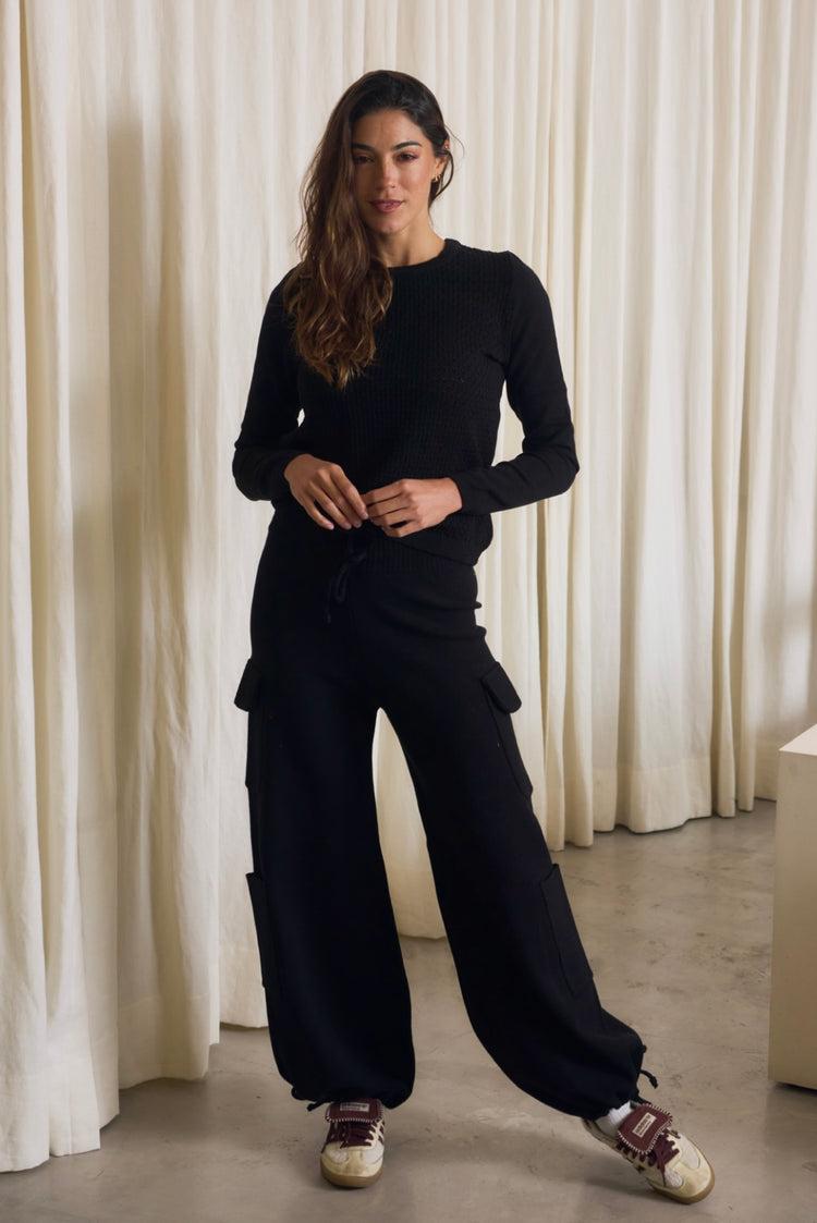 Camille Geneva Black Sweater Promoción trimestral