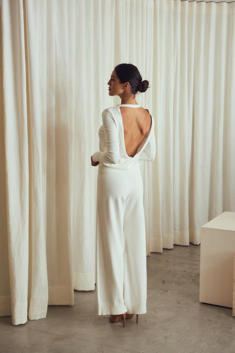 Camille Denver White Knitted Sweater Outlet online