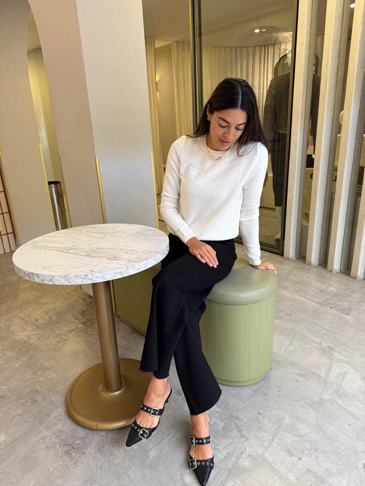 Camille Geneva White Sweater Ventas relámpago