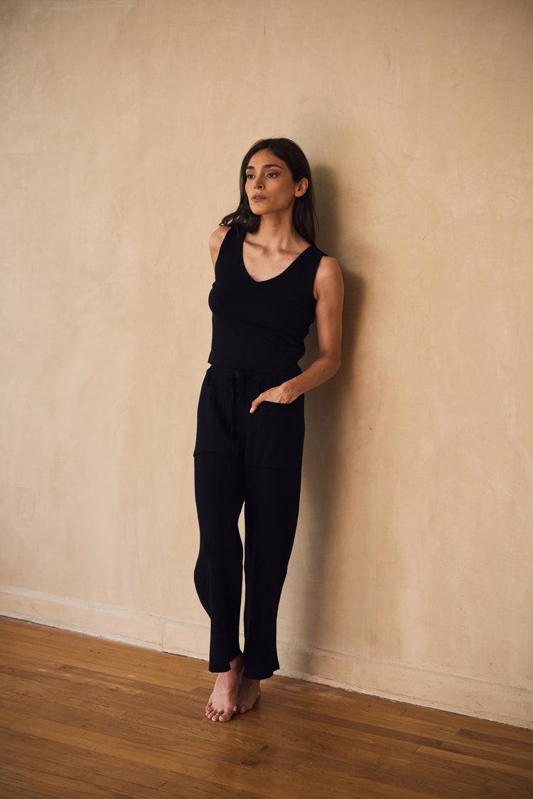 Camille Lisbon Black Knitted Pants Promoción por tiempo limitado