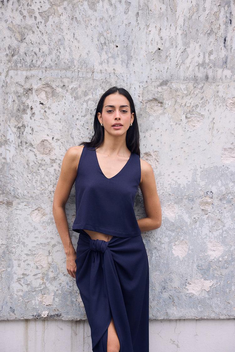 Camille Paris Navy Skirt Ofertas de temporada