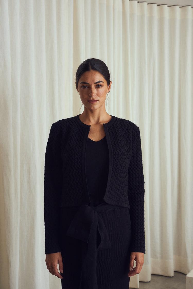 Camille Berlin Black Knitted Jacket Oferta exclusiva