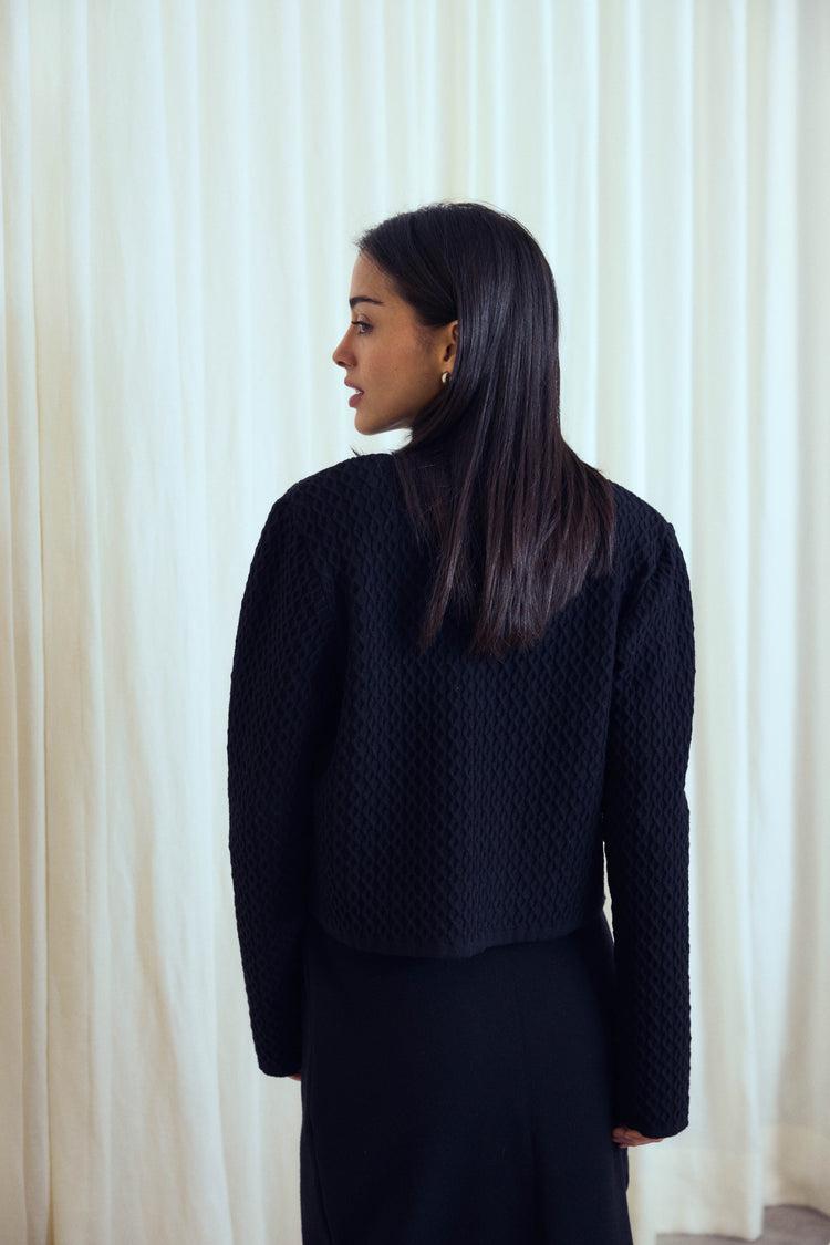 Camille London Black Knitted Jacket Precio ultrabajo