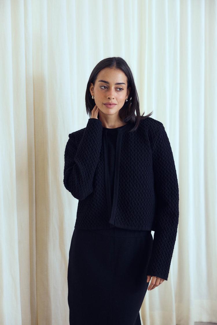 Camille London Black Knitted Jacket Precio ultrabajo