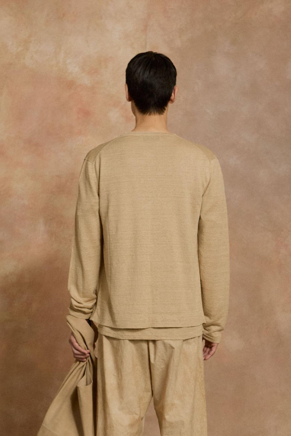 Cortana Lian cardigan de punto de lino beige Liquidación