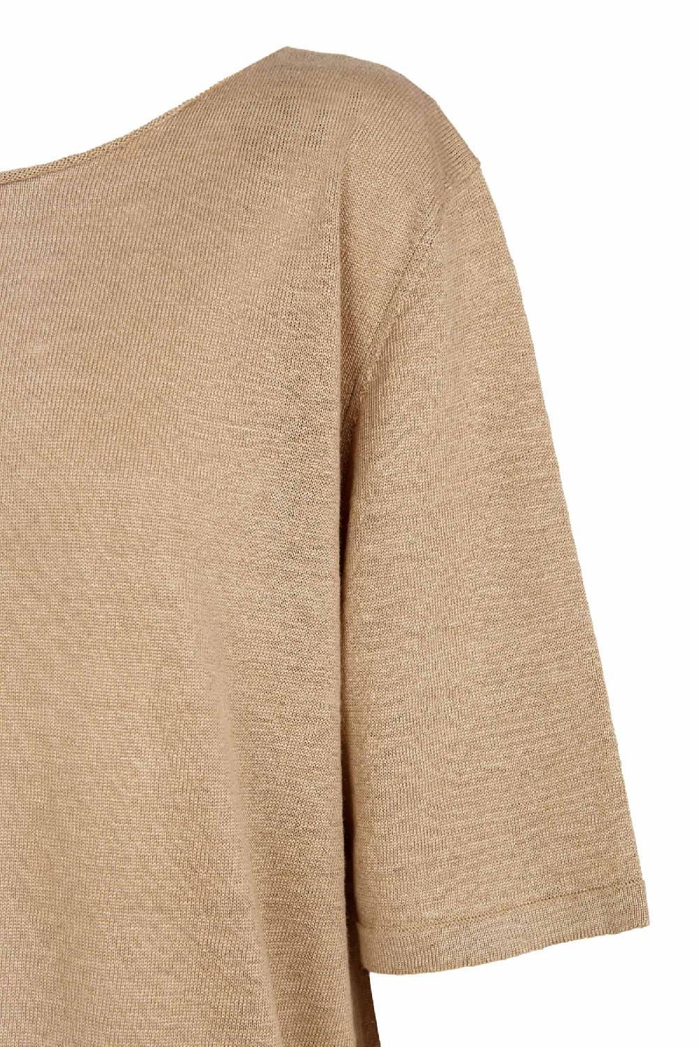 Cortana Lian camiseta de punto de lino beige Tienda de fábrica