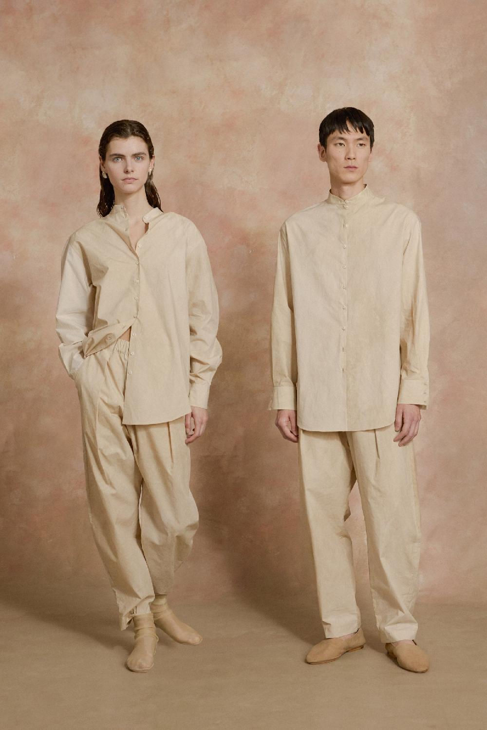 Cortana Yoko camisa popelin beige maltinto Ahorra y exporta