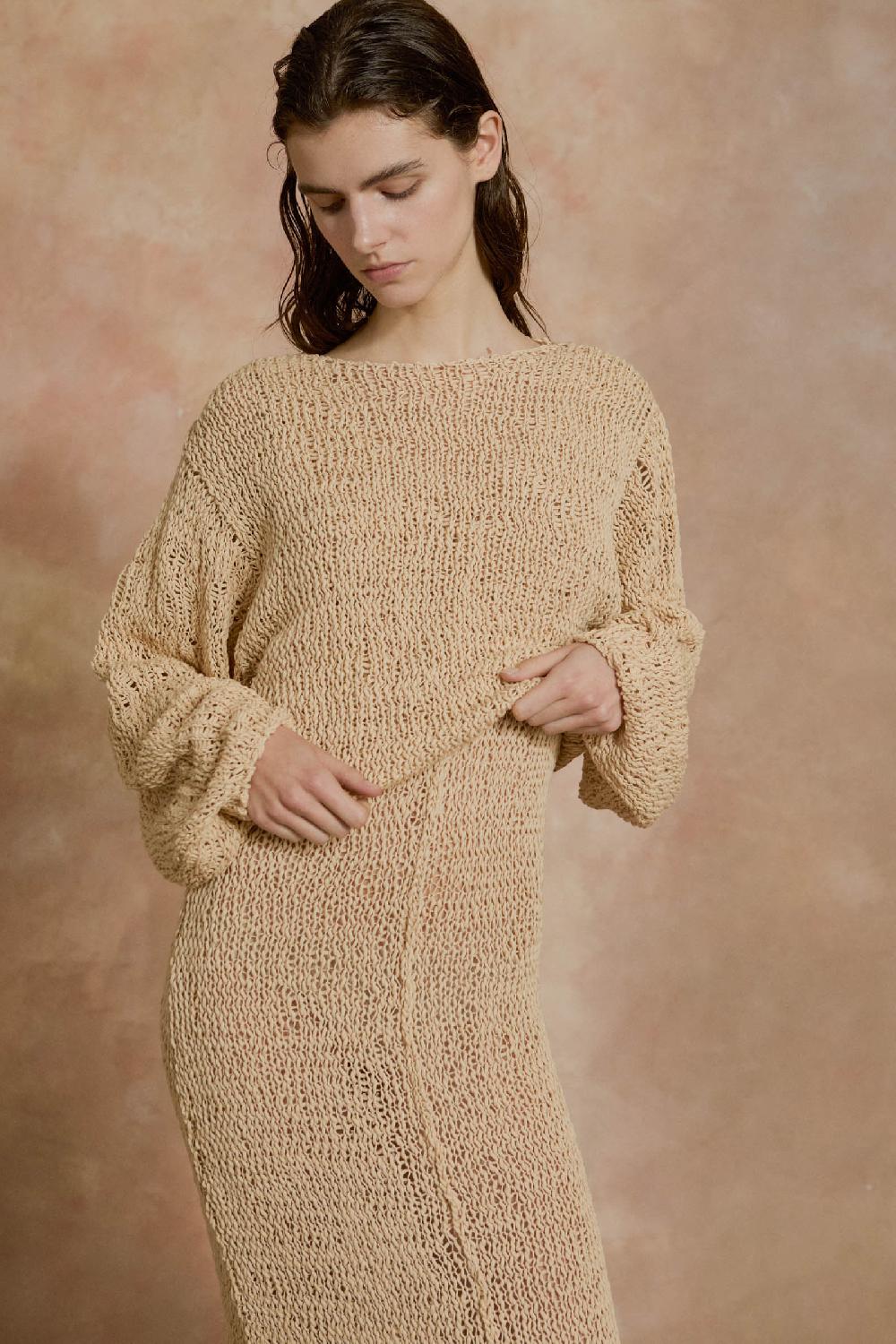 Cortana Hanami jersey de punto de algodon beige En oferta