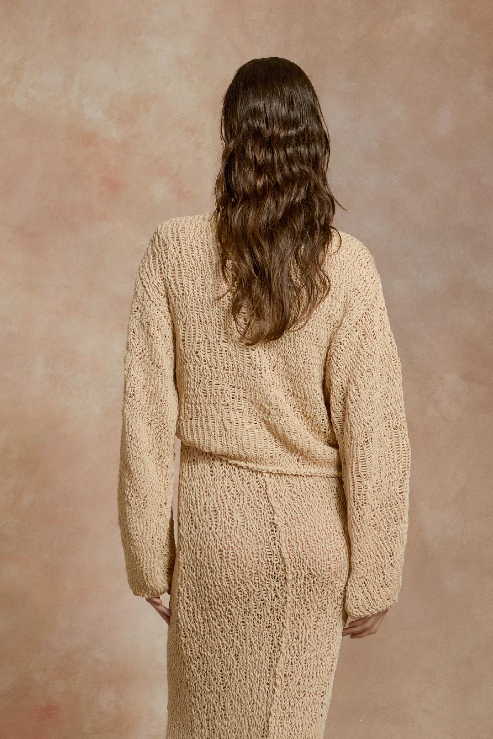 Cortana Hanami jersey de punto de algodon beige En oferta