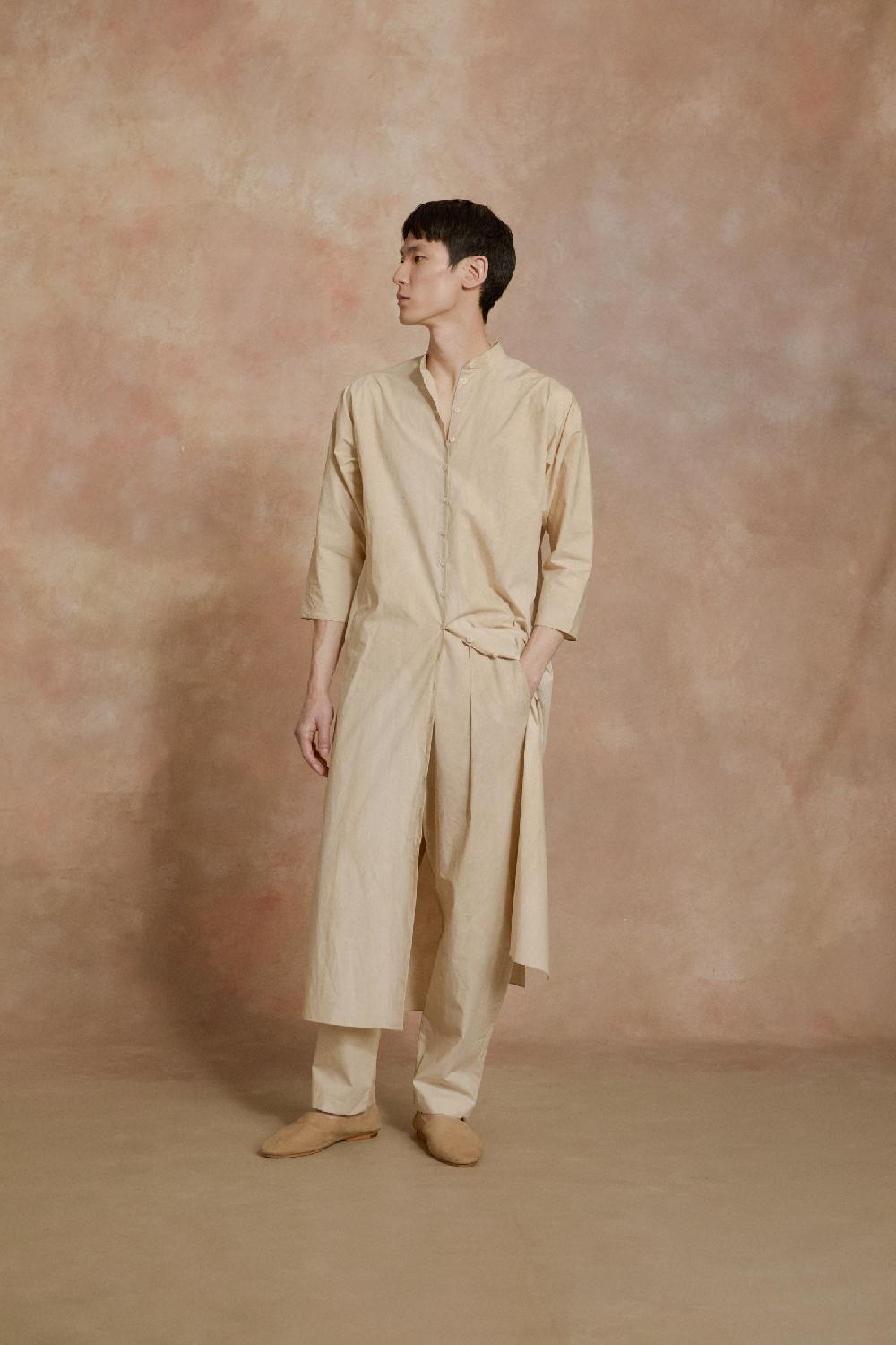 Cortana Ono vestido camisero beige maltinto Última moda