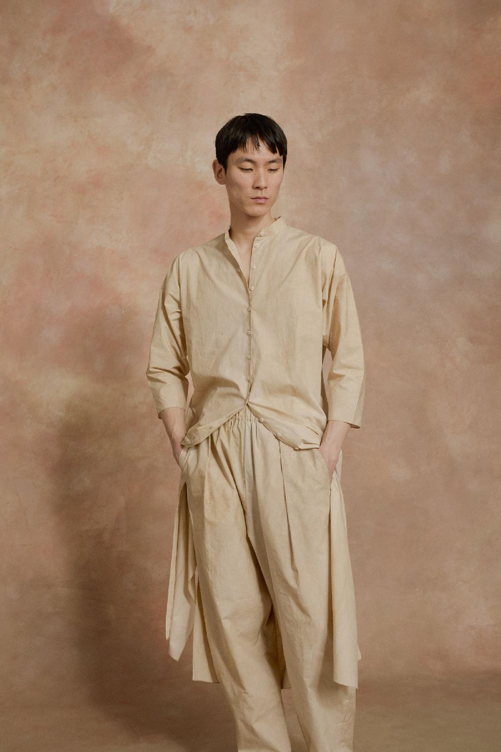 Cortana Ono vestido camisero beige maltinto Última moda