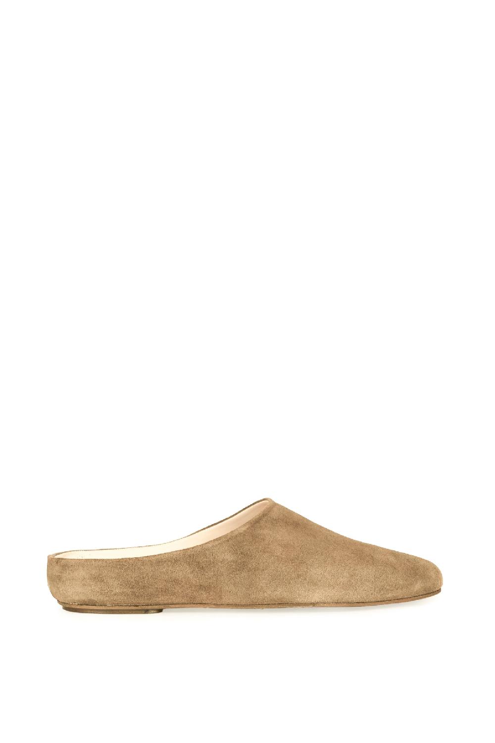 Cortana Kibal babucha en ante beige dorado
