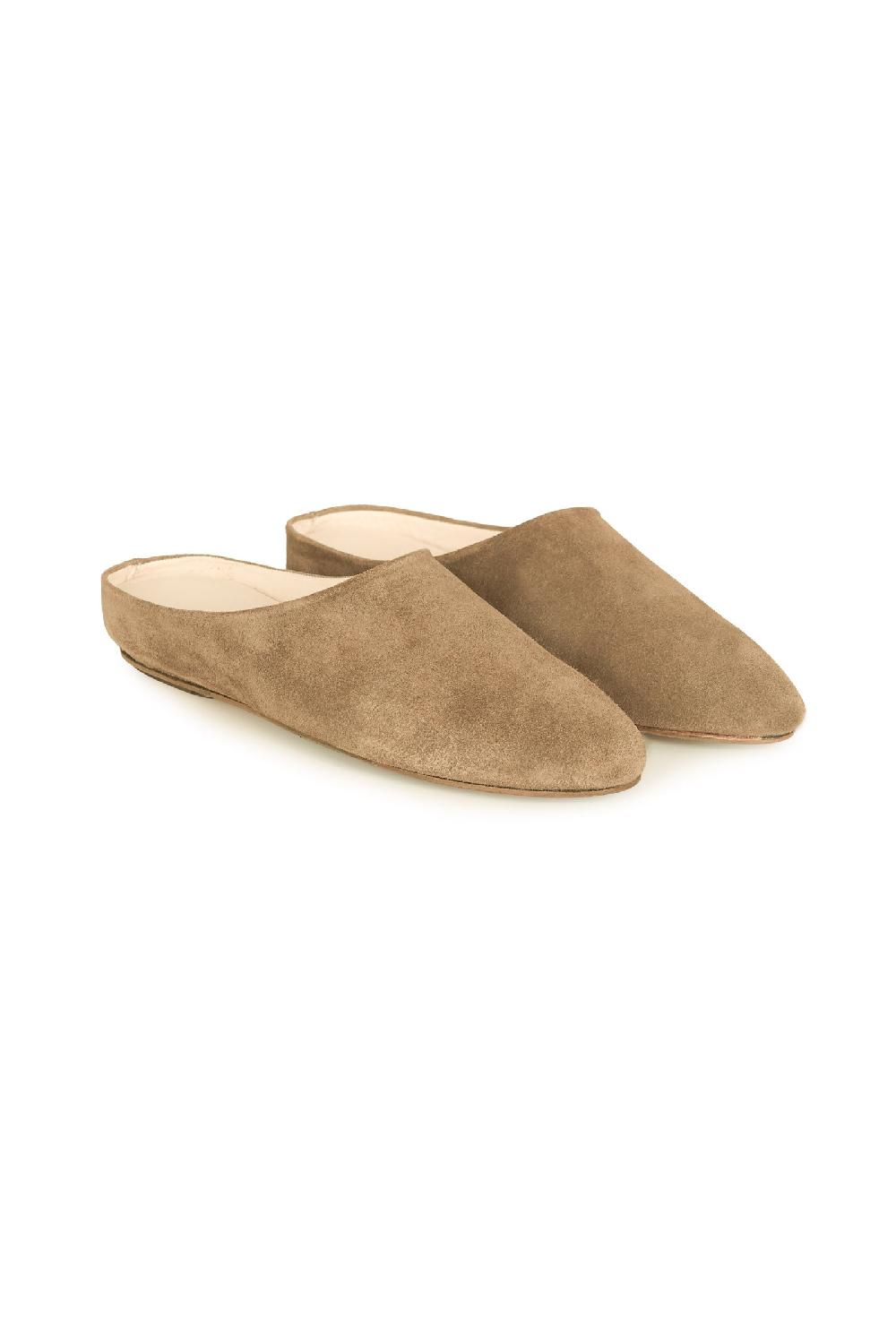 Cortana Kibal babucha en ante beige dorado Rebajas de fin de temporada
