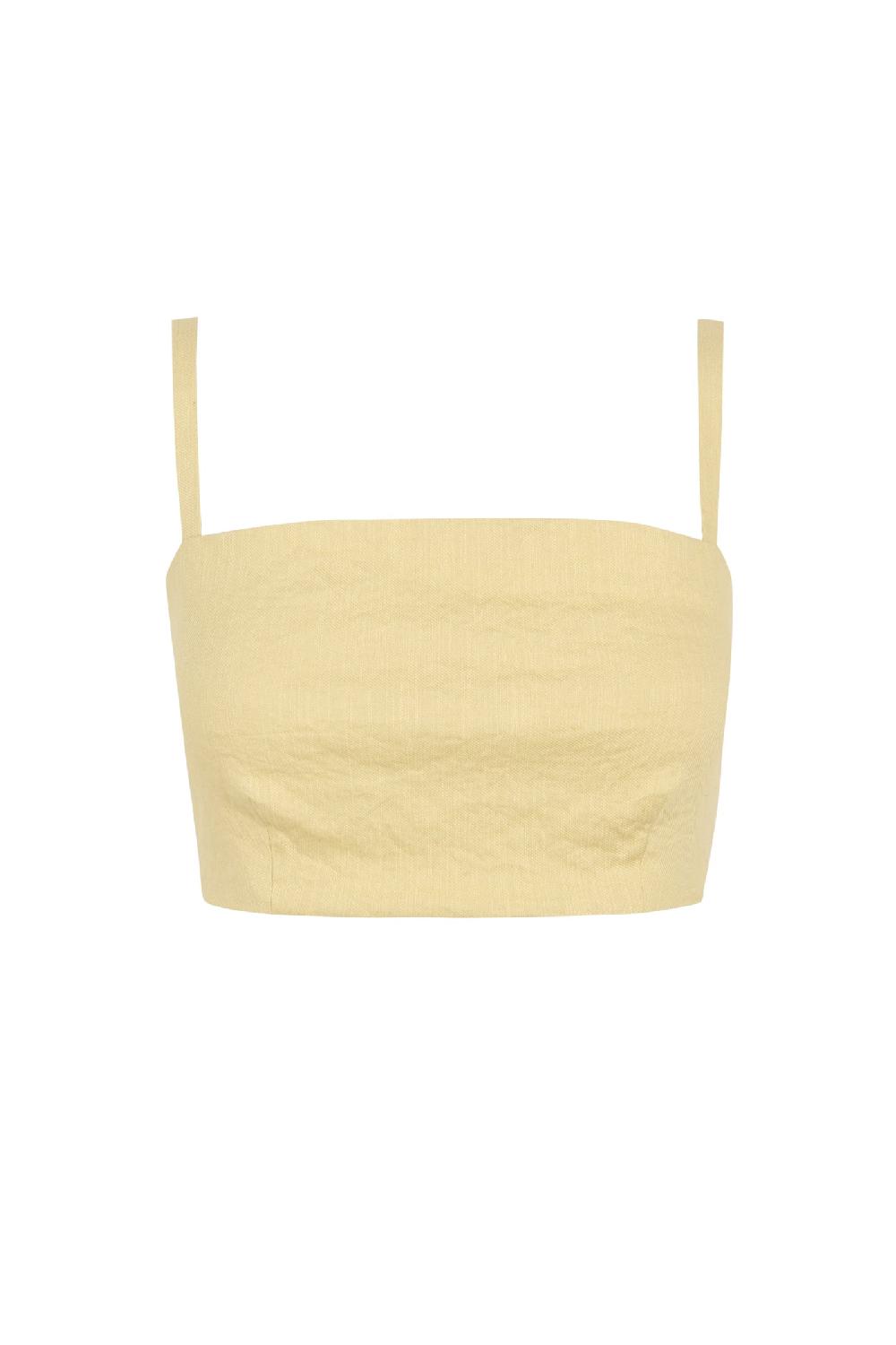 Cortana Limon top bustier amarillo claro