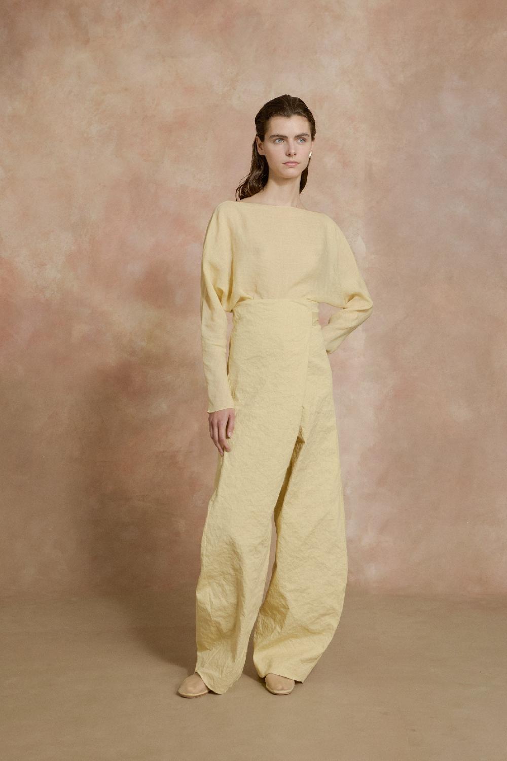 Cortana Limon pantalon de talle alto amarillo claro Devoluciones gratuitas