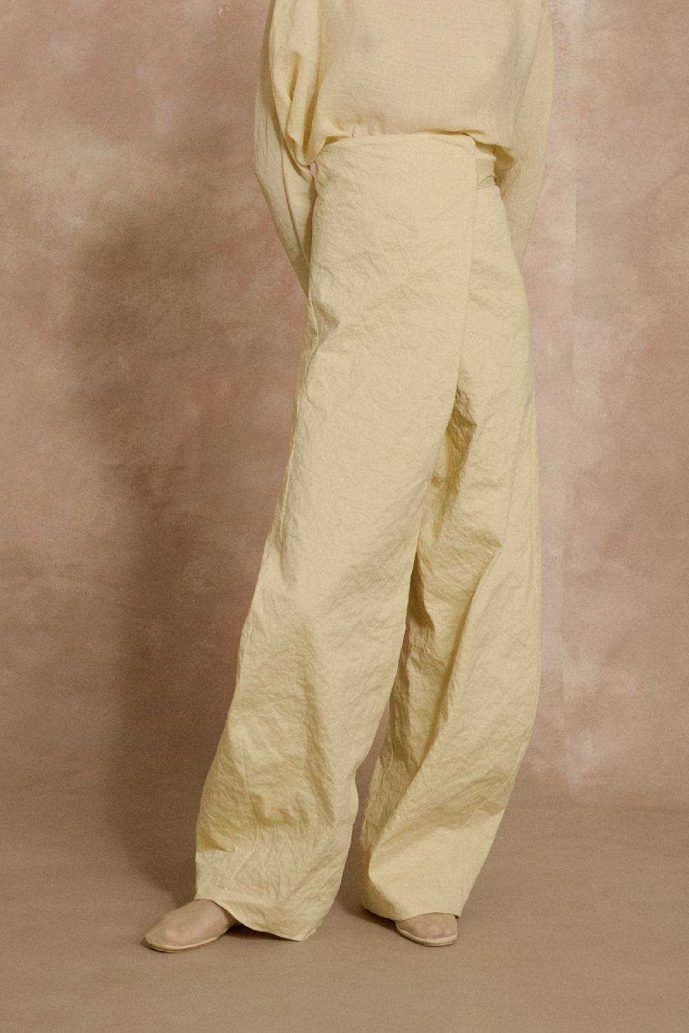 Cortana Limon pantalon de talle alto amarillo claro Devoluciones gratuitas