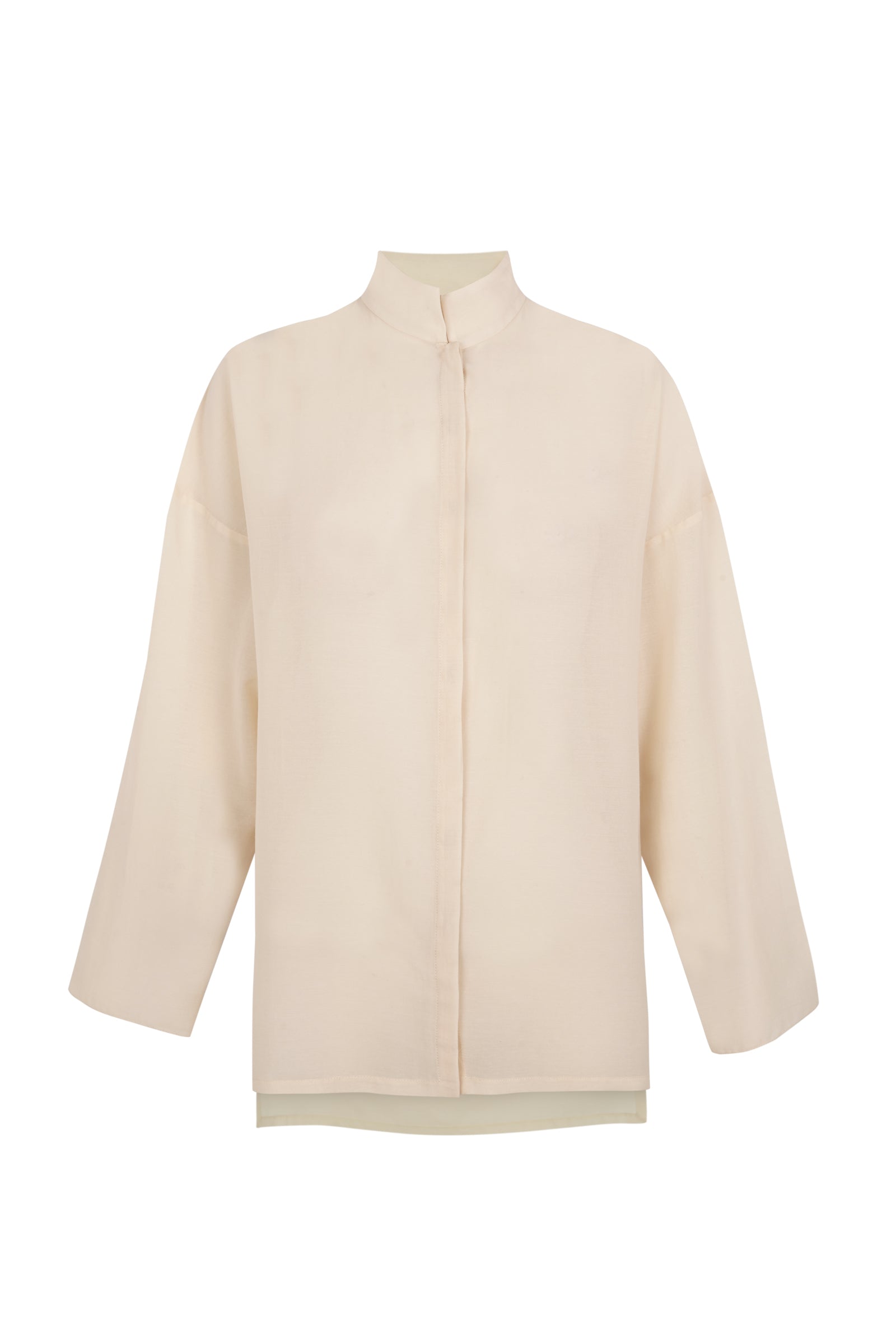 Cortana Soles camisa de voile de algodon marfil
