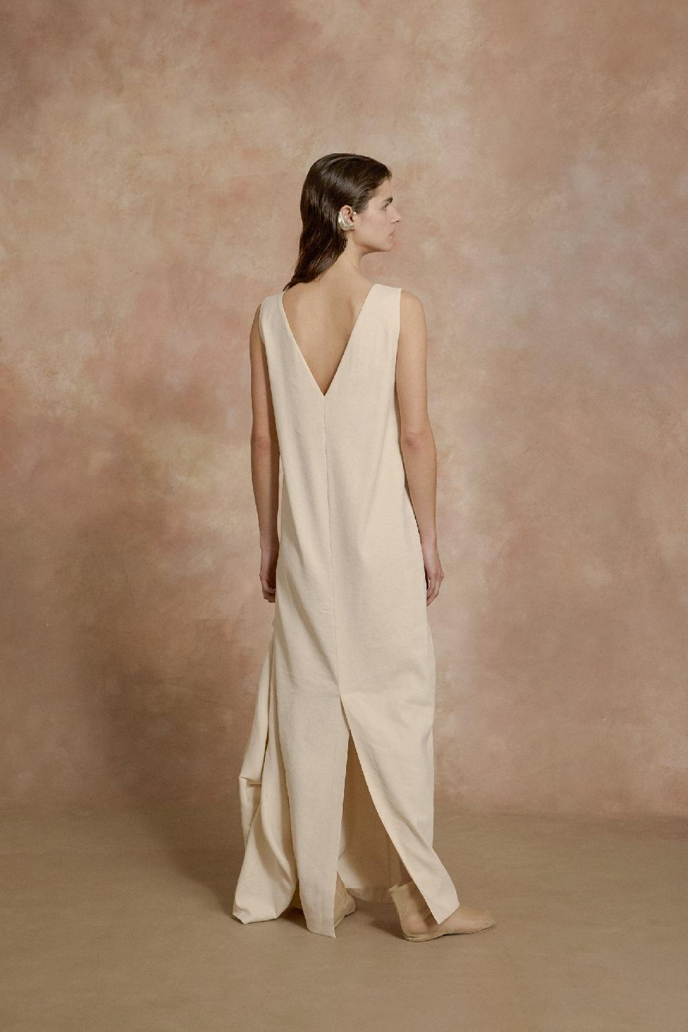 Cortana Organica vestido largo marfil Ventas relámpago