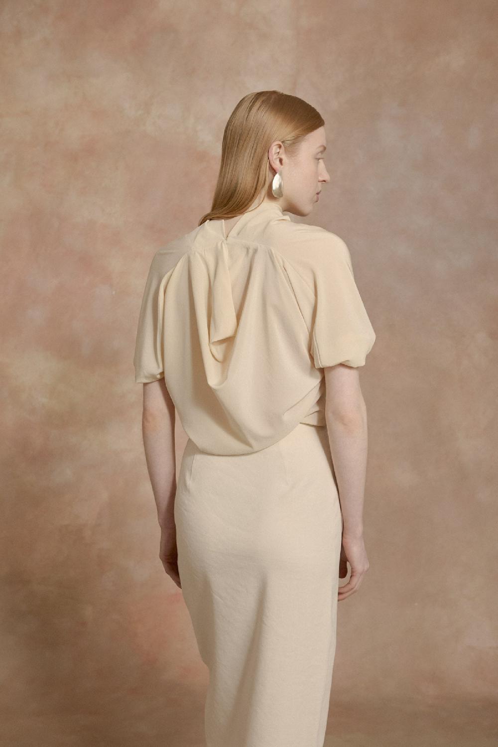 Cortana Liv blusa de seda stretch marfil Tienda