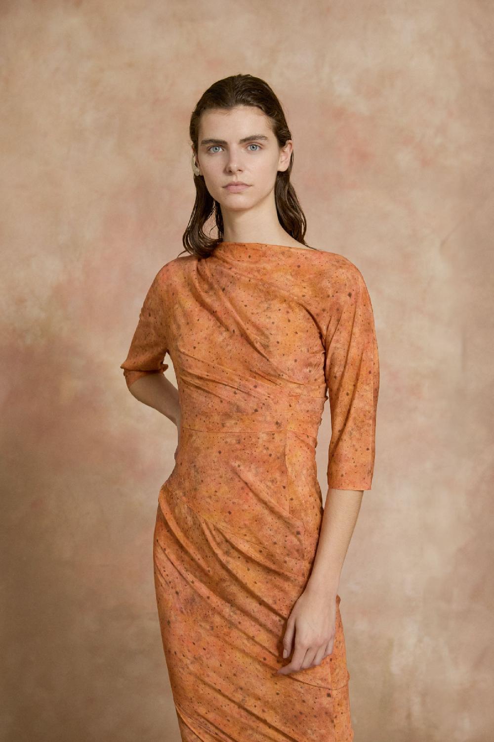 Cortana Anja vestido de seda sora print Rebajas online