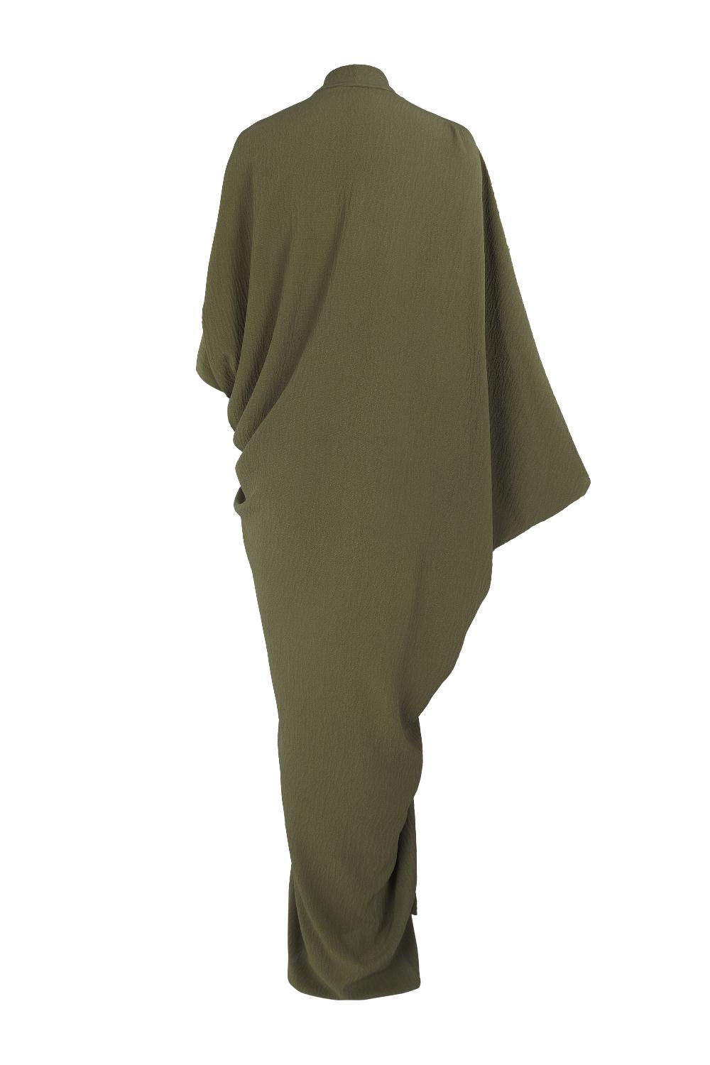 Cortana Mayu vestido en seda verde Oferta especial de fábrica