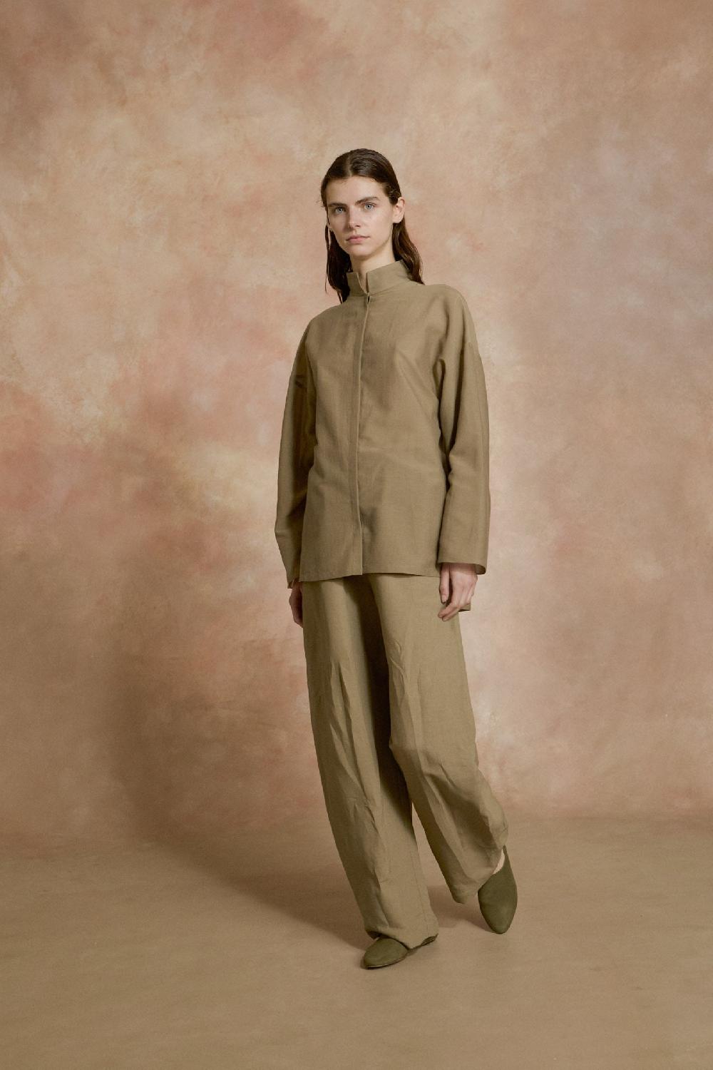 Cortana Soles camisa de voile de algodon verde kaki Solo queda un día