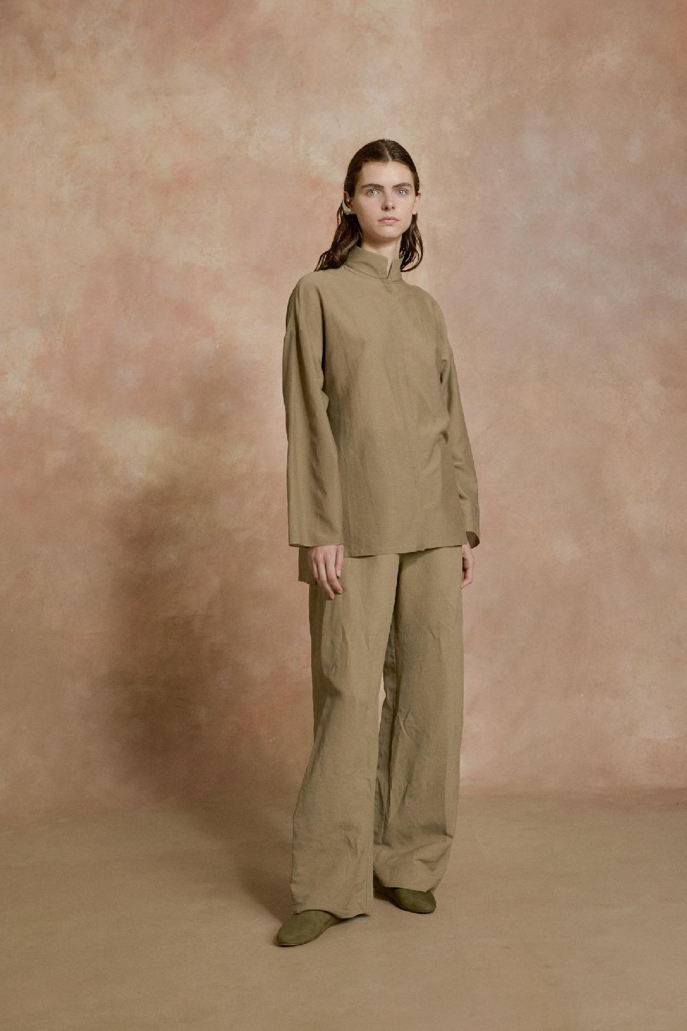 Cortana Soles camisa de voile de algodon verde kaki Solo queda un día