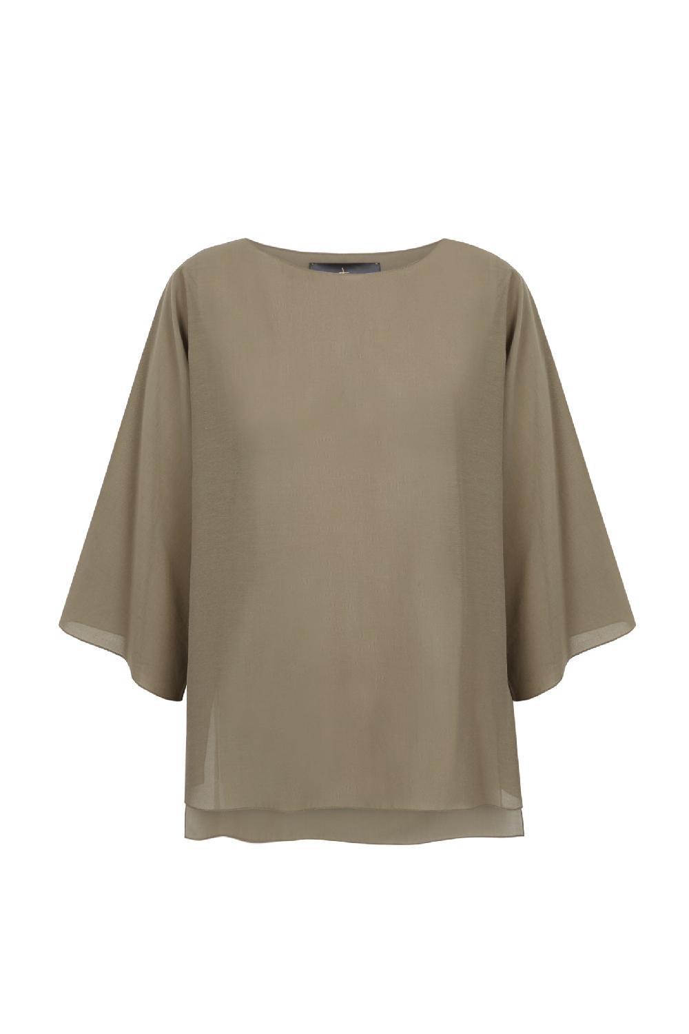 Cortana Sol camiseta de voile de algodon verde kaki