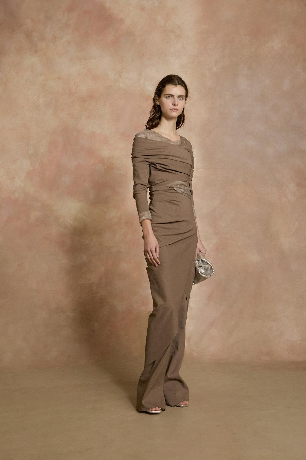 Cortana Mite falda midi cacao Outlet