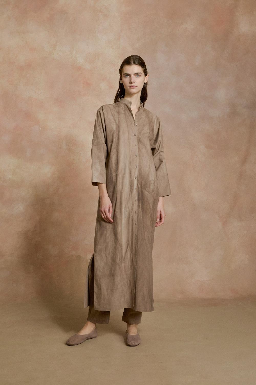 Cortana Ono vestido camisero cacao maltinto En oferta