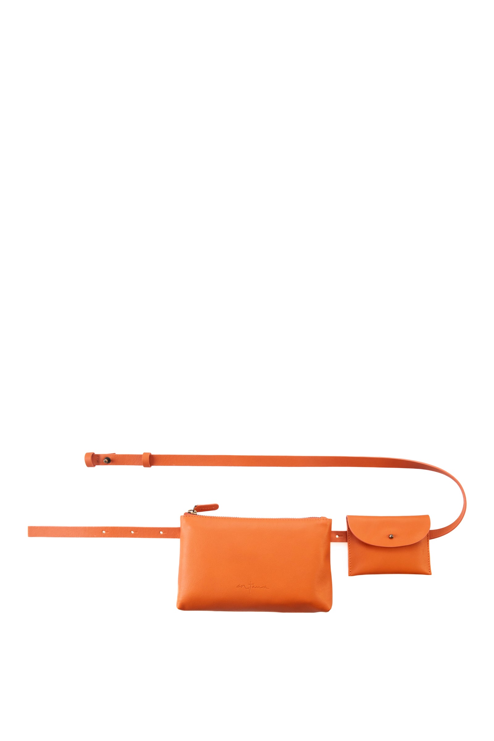 Cortana Petra riñonera en cuero naranja Oferta especial