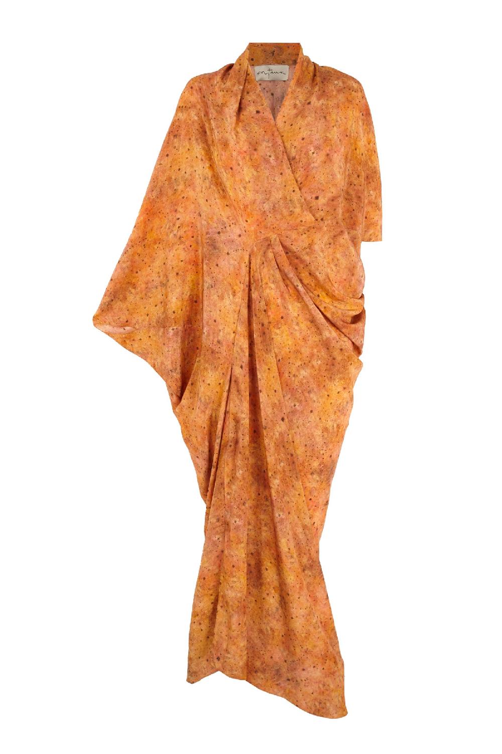 Cortana Mayu vestido en seda sora print