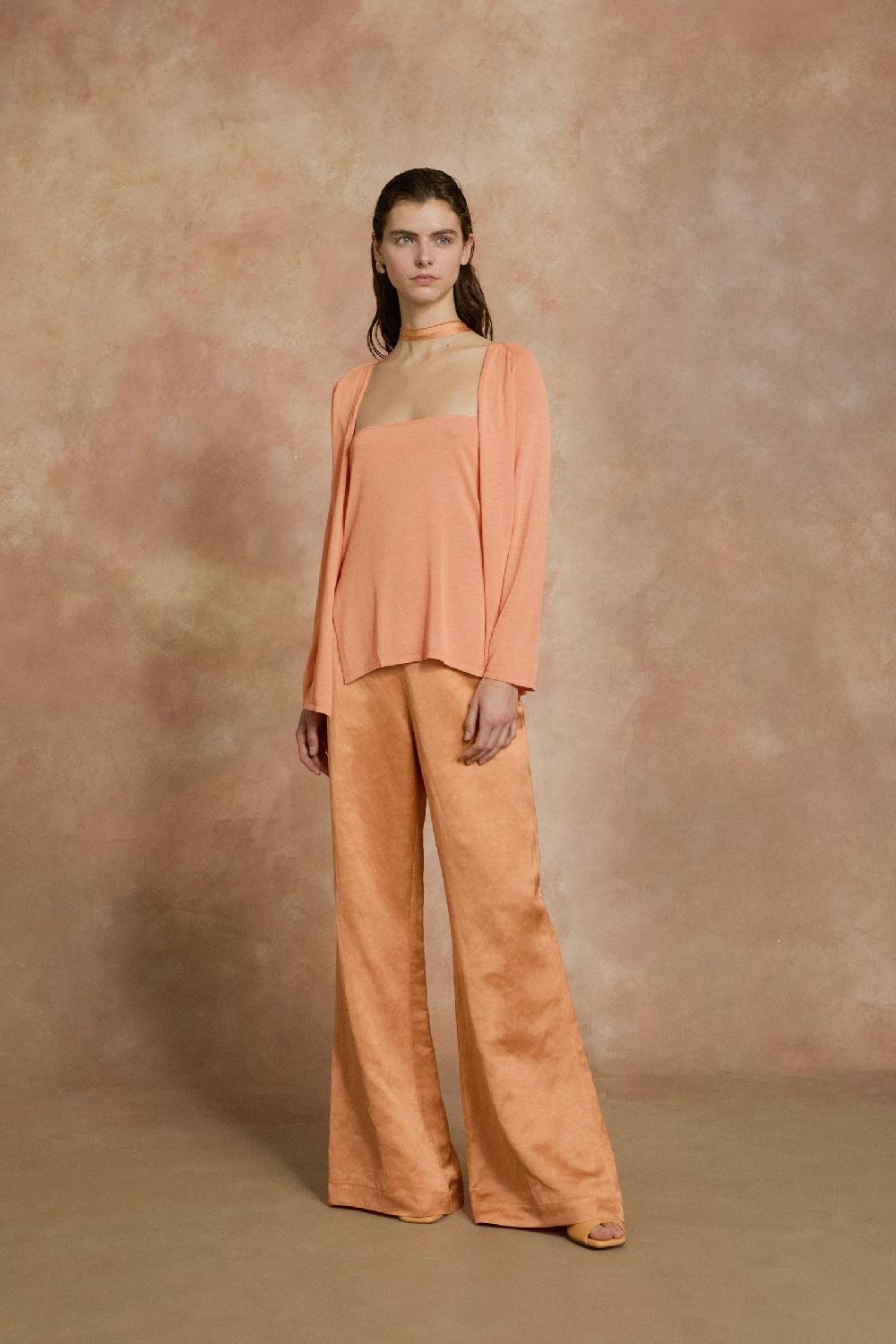 Cortana Paz pantalon de campana mandarina Solo hoy