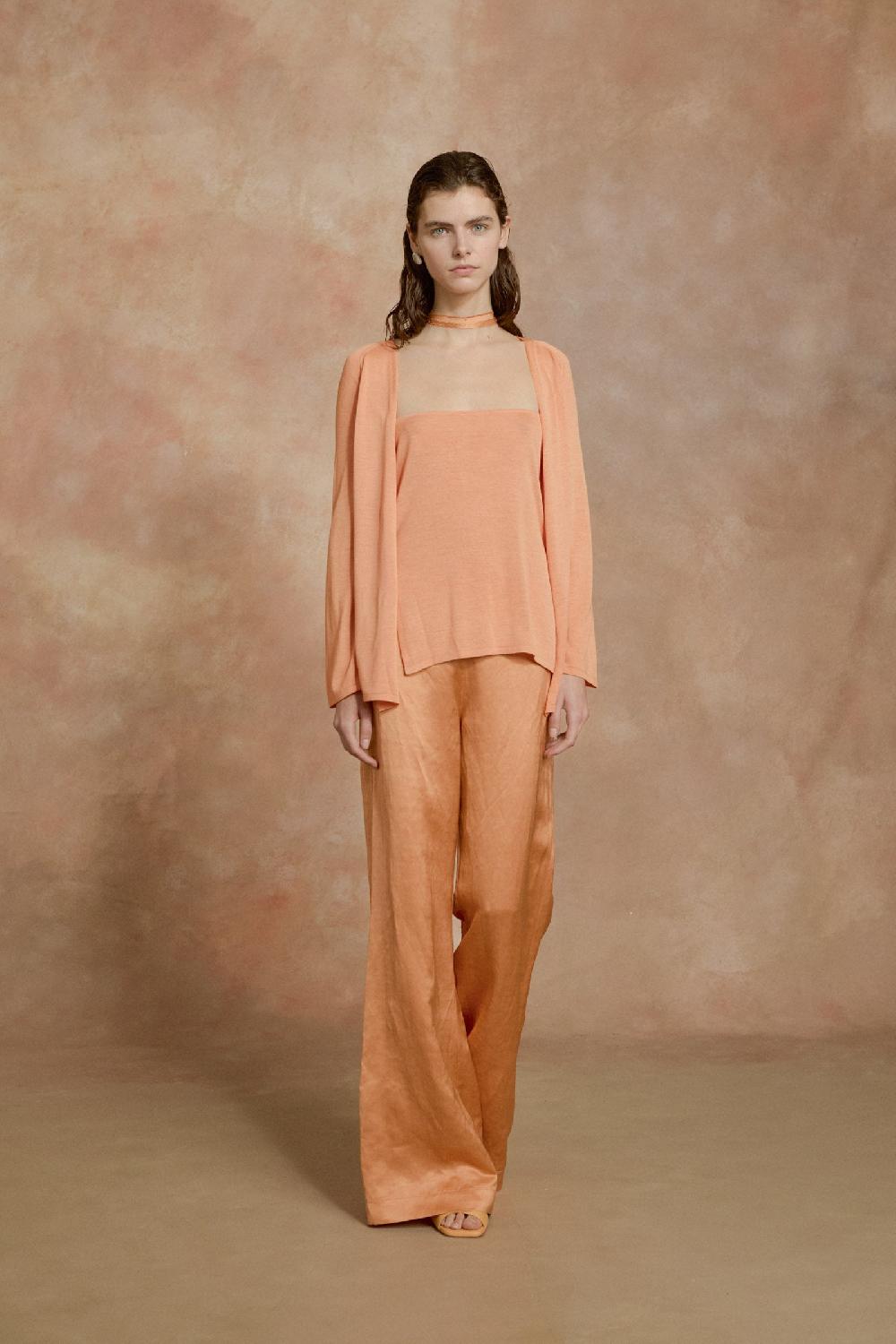 Cortana Paz pantalon de campana mandarina Solo hoy