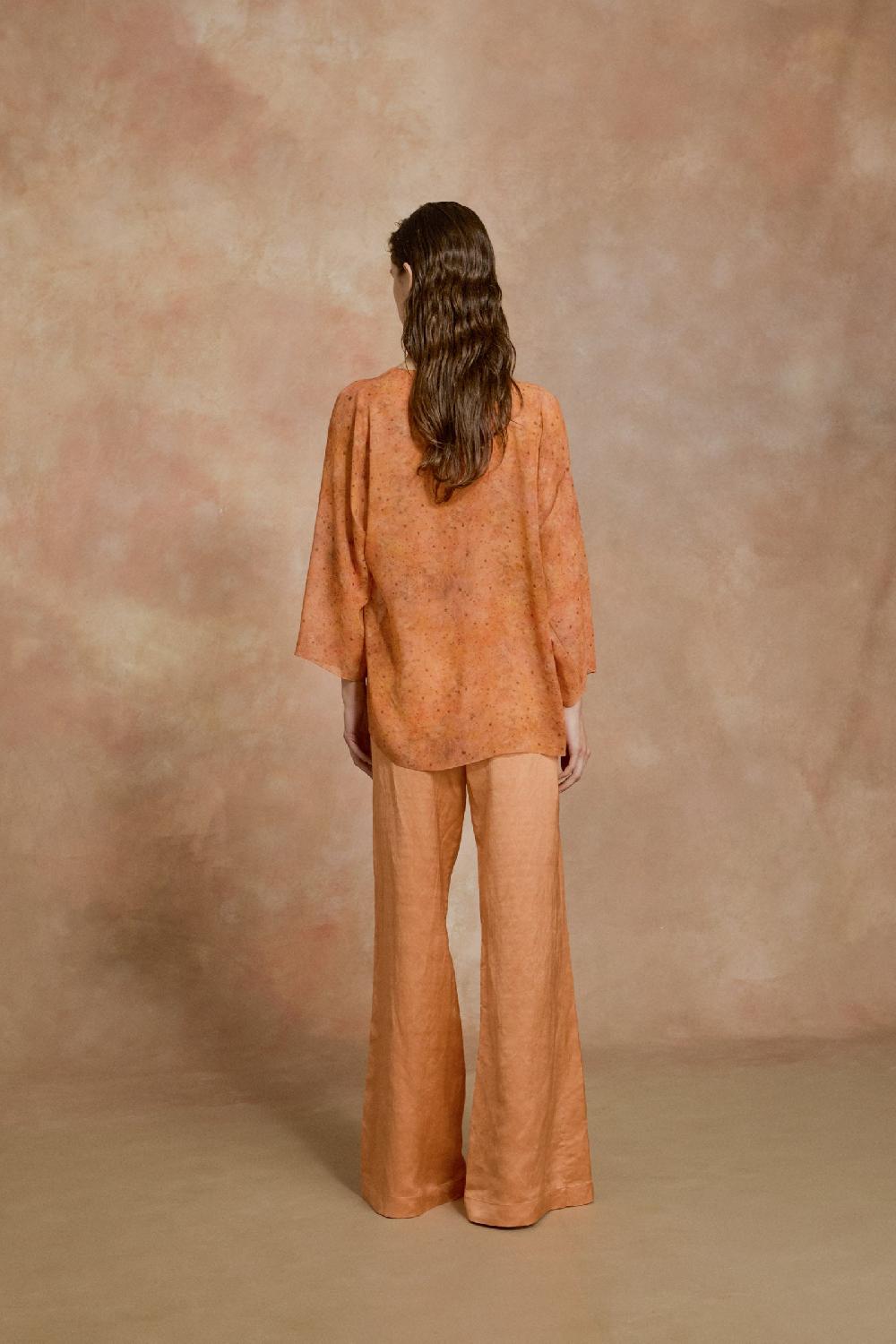 Cortana Paz pantalon de campana mandarina Solo hoy