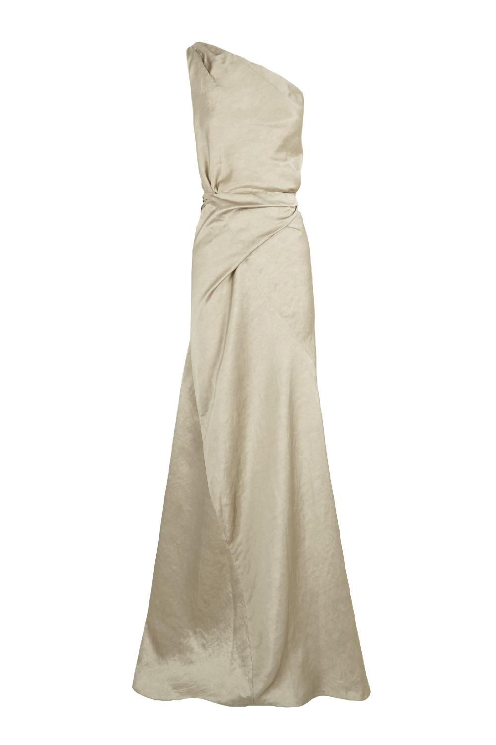 Cortana Paz vestido largo nacar