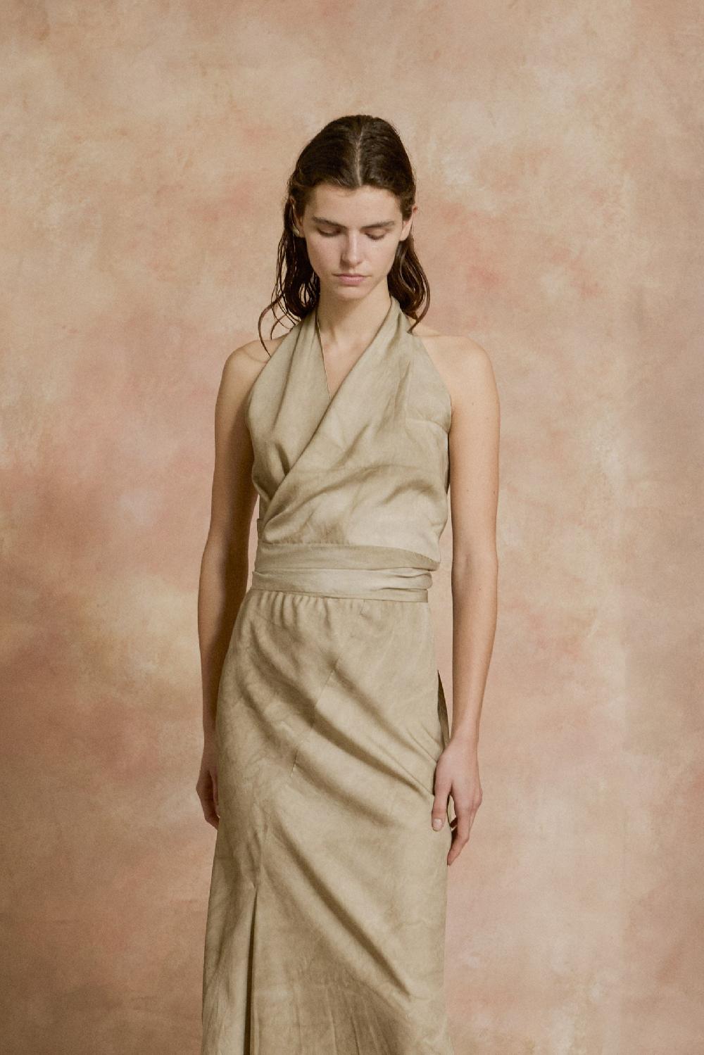 Cortana Ave top halter nacar maltinto Última moda