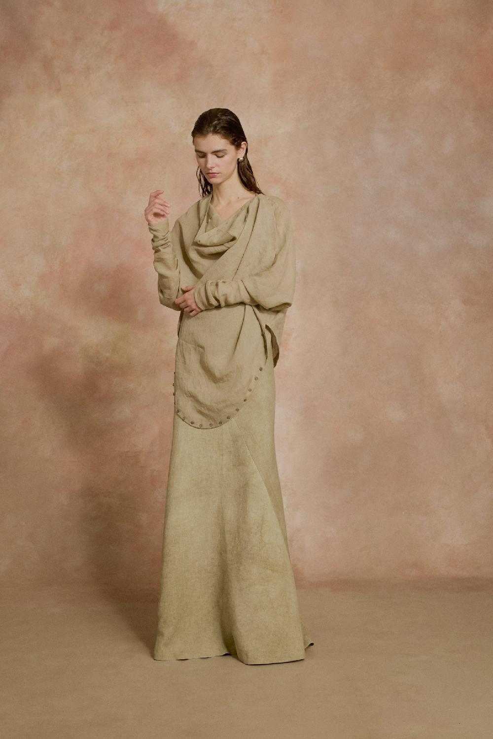 Cortana Piano blusa transformable verde salvia Outlet online