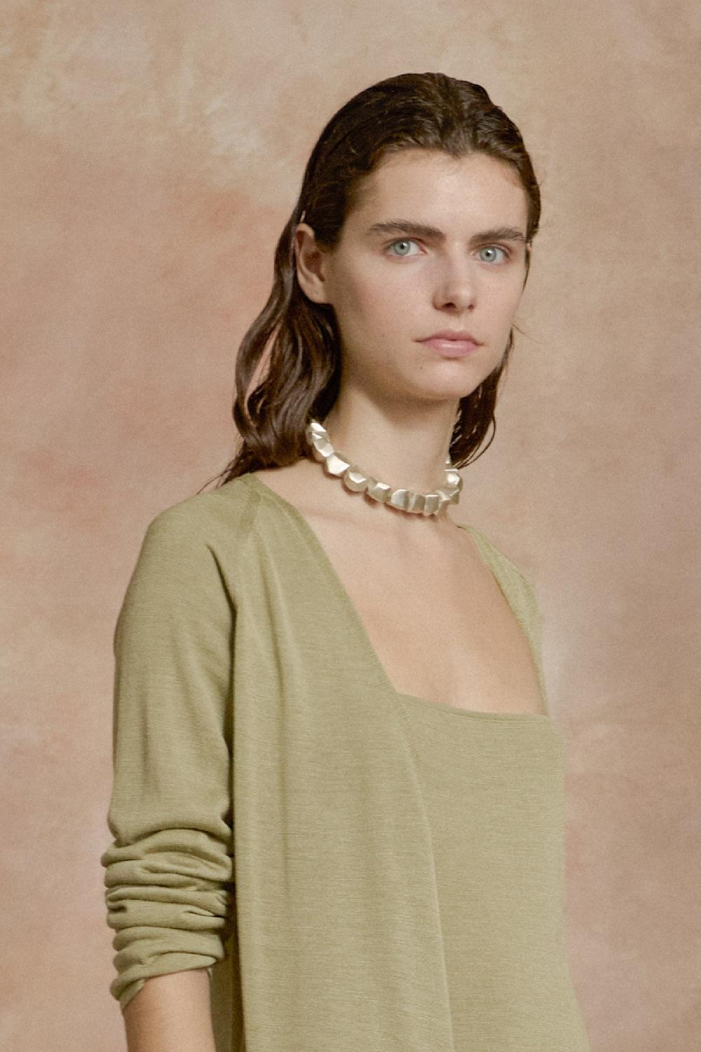 Cortana Tussa cardigan de punto de seda verde En oferta