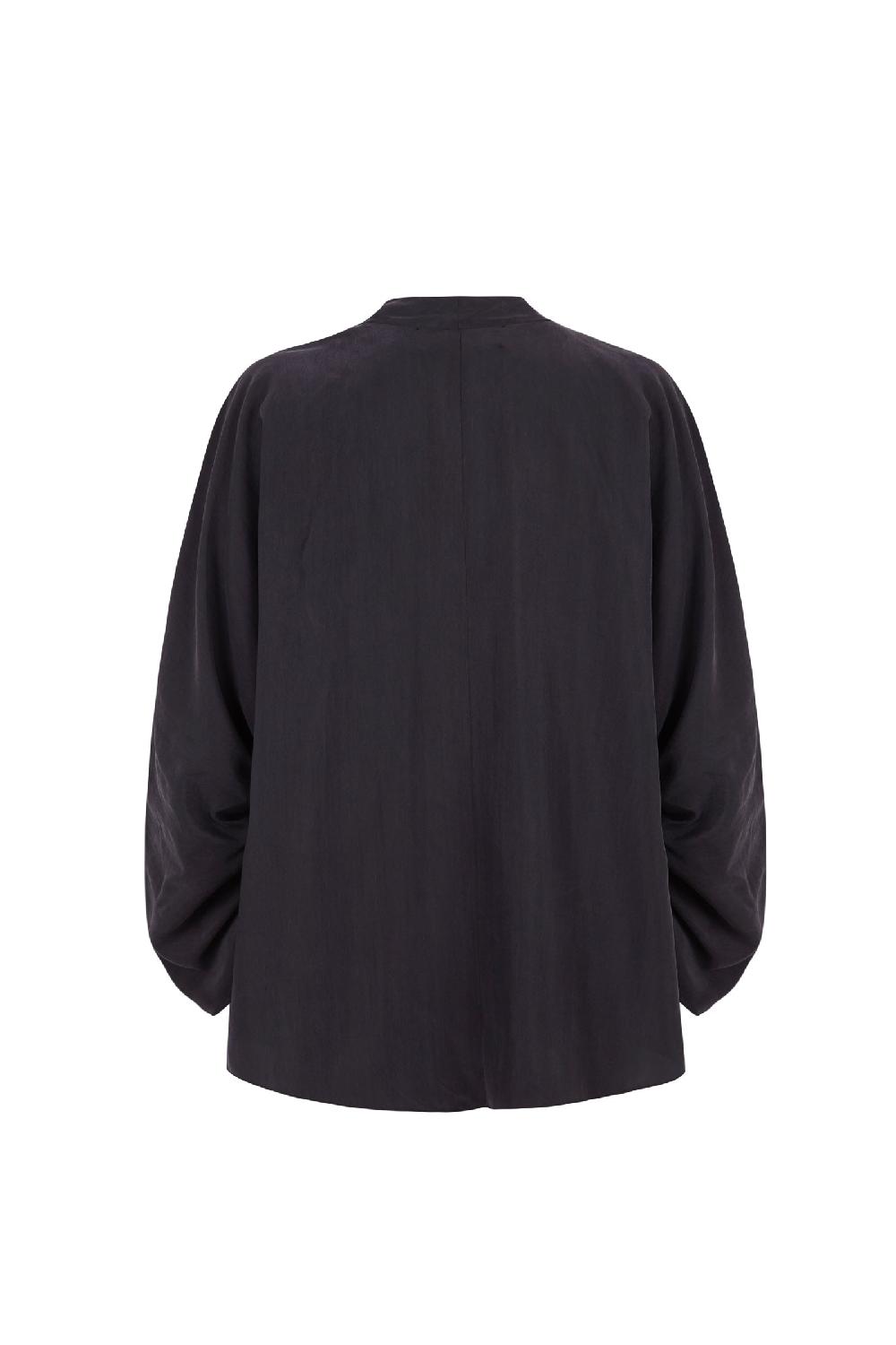 Cortana Medina blusa en seda gris humo ÚLTIMAS EDICIONES