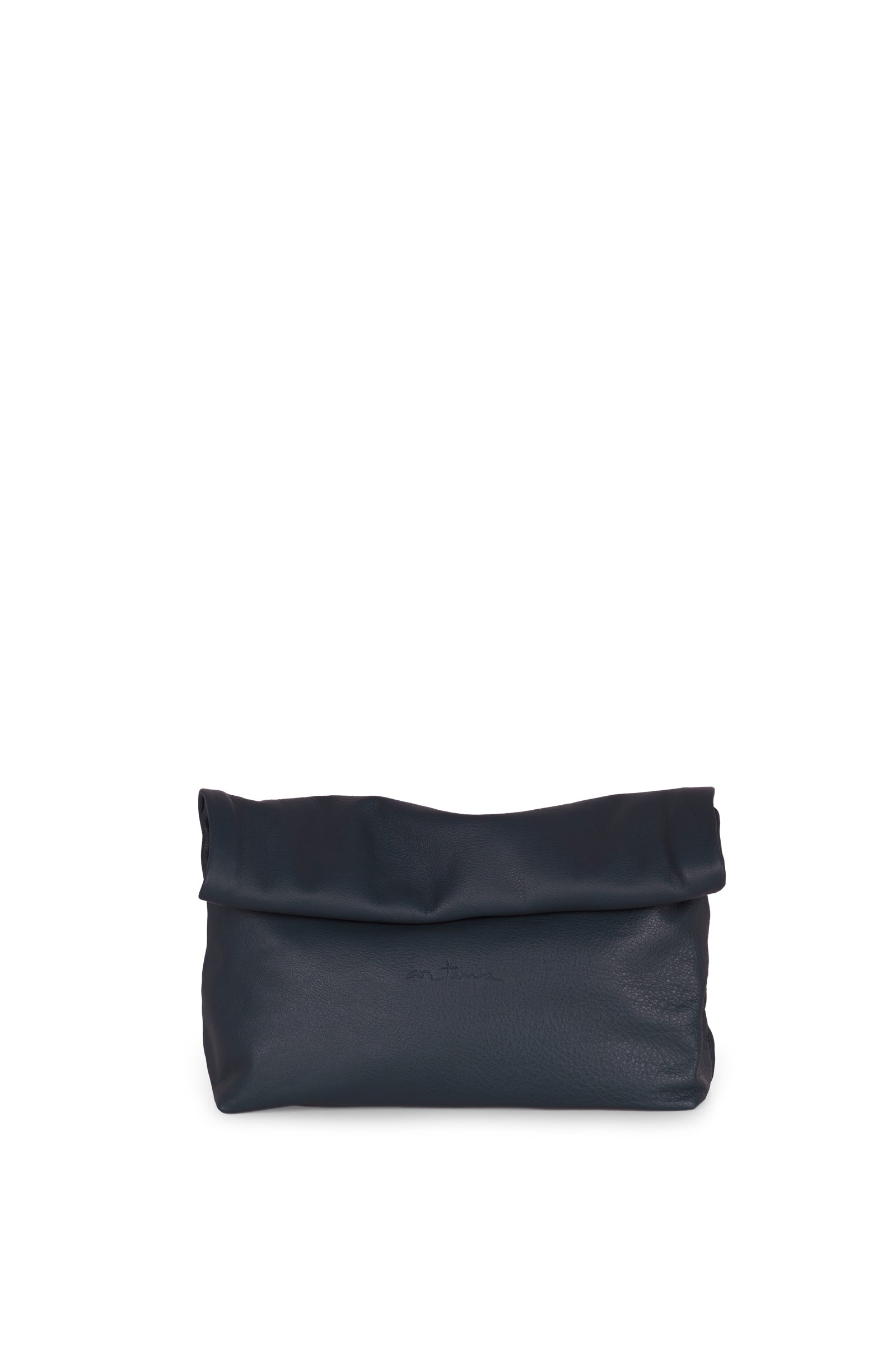 Cortana Delhi S clutch en cuero negro
